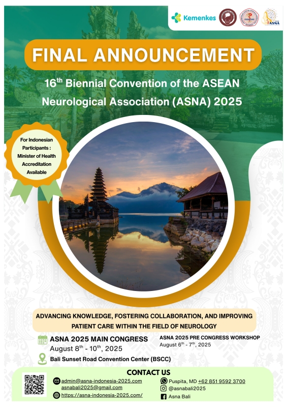 การประชุม ASNA ประจำปี 2025 - 16th Biennial Convention of the ASEAN Neurological Association (ASNA) 2025